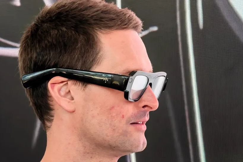 Evan Spiegel wearing Snap Spectacles AR glasses